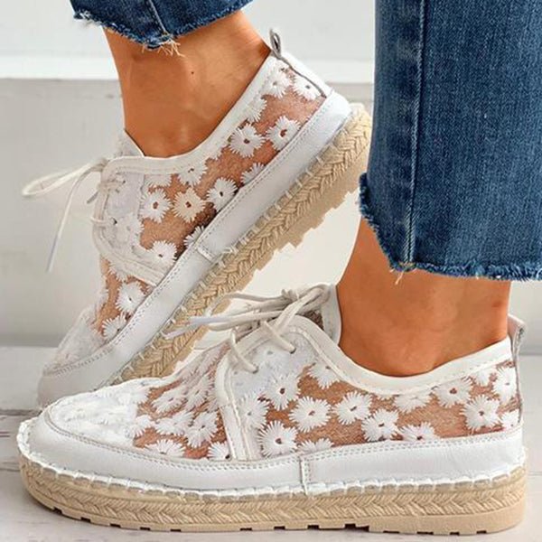 Tamsin Women's Floral Espadrilles - flat lay