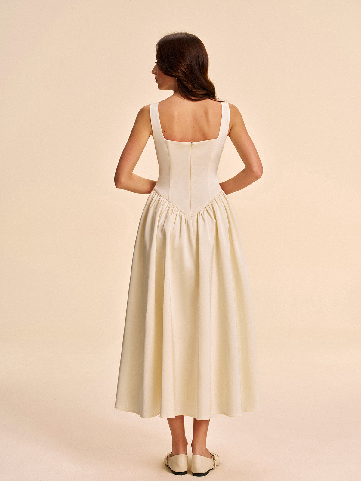 Cosima Women's Pleated Dress - flat lay