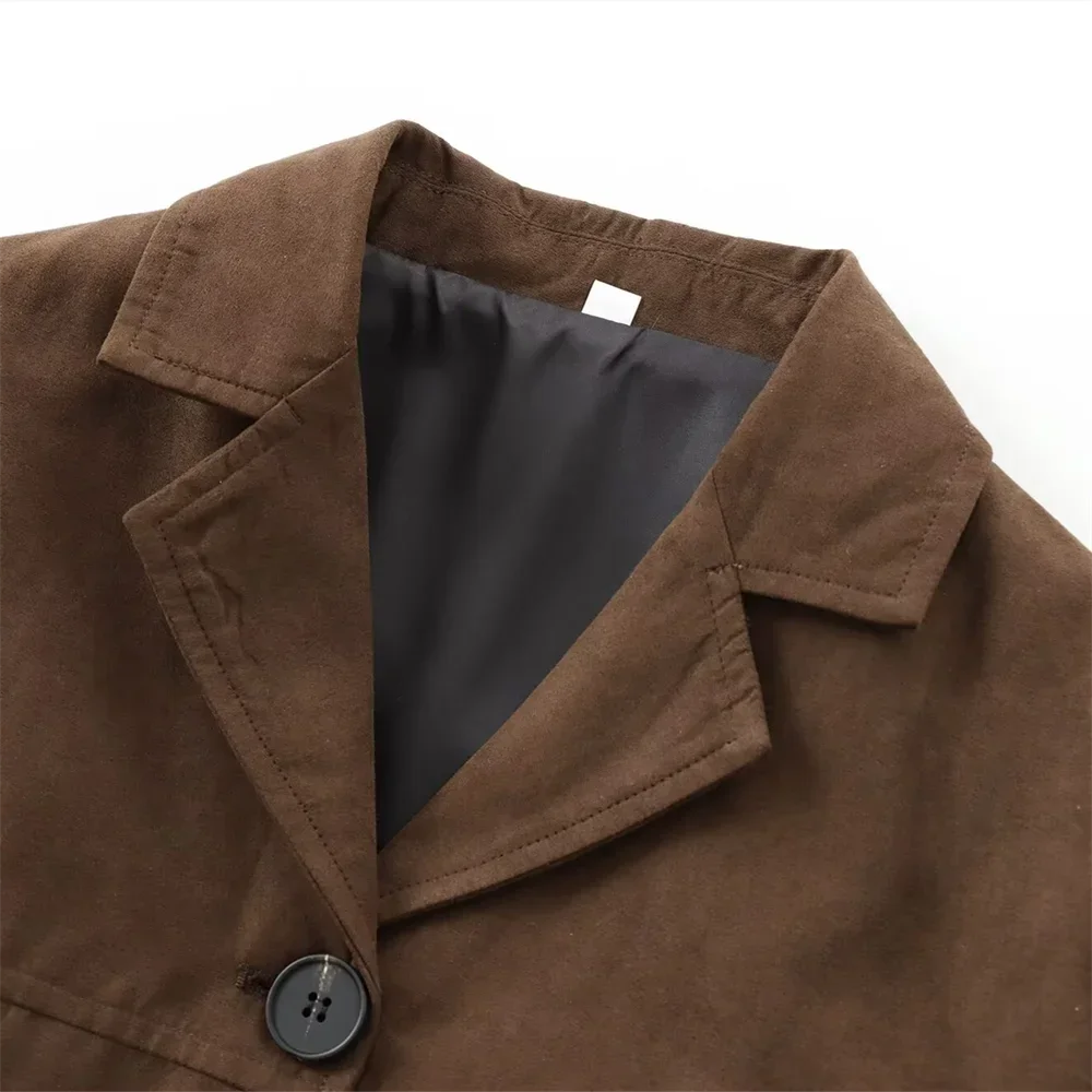 Harlow Women's Suede Blazer - full-length view
