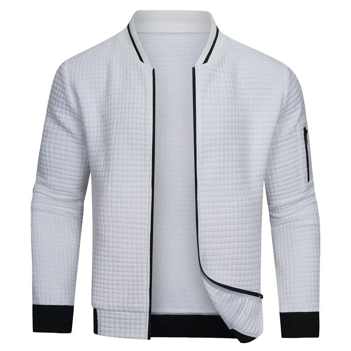 Gray Men's Quilted Jacket - back view