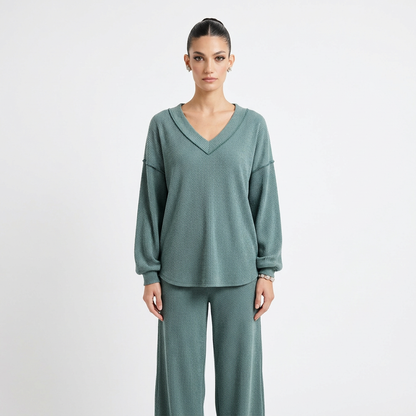 Blair Women's Lounge Set | Cord Rib, Contrast Stitching