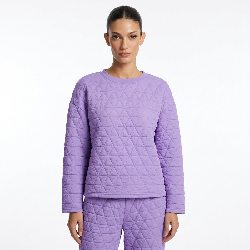 Conjunto de lounge para mujer Eliana | Punto acolchado geométrico, conjunto de dos piezas