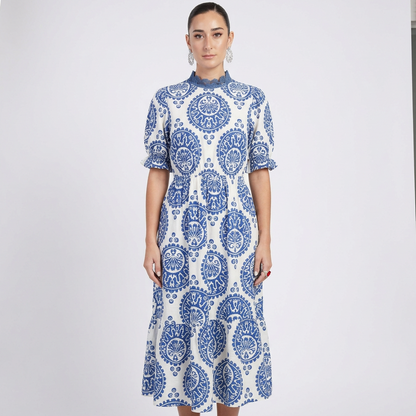 Robe Midi Femme Uara | Taille Froncée, Imprimé Paisley