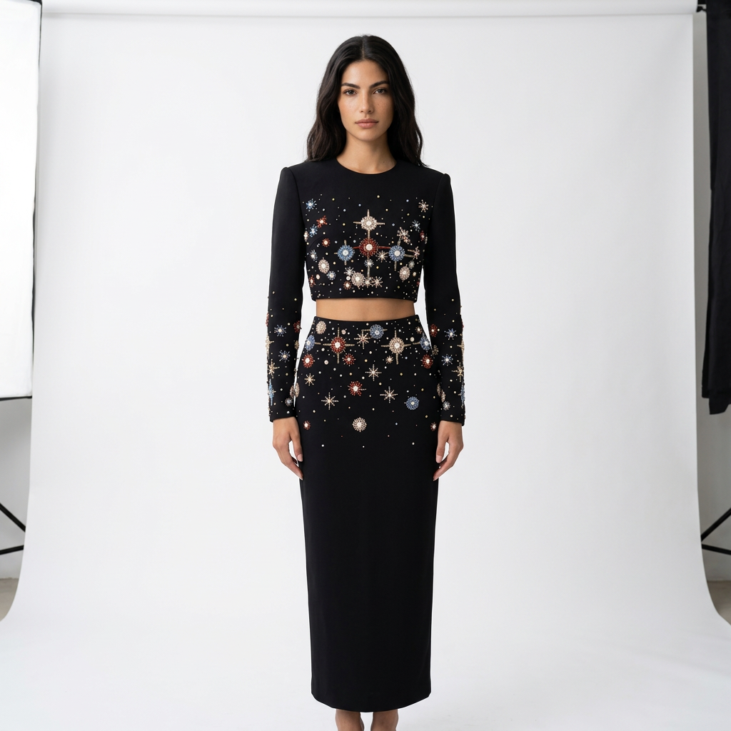 Ensemble robe pour femmes Cora | Élégant deux pièces, veste à manches longues, jupe crayon