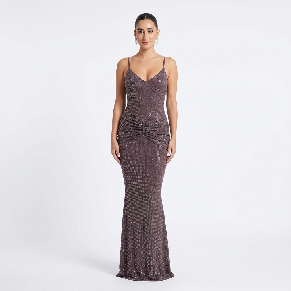 Robe cocktail pour femmes Daisy | Dos nu ajusté, maxi longue au sol