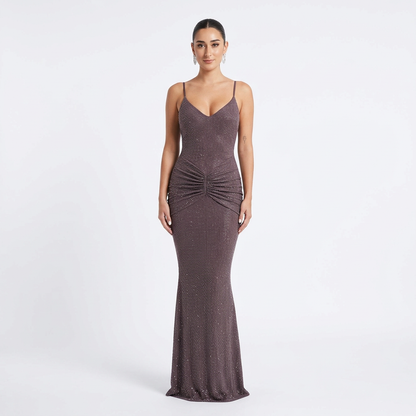 Robe cocktail pour femmes Daisy | Dos nu ajusté, maxi longue au sol