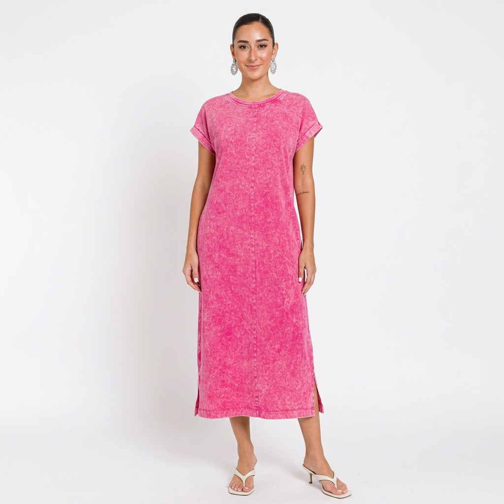 Robe T-Shirt Femme Zola | Couture Apparente, Coton Lavé