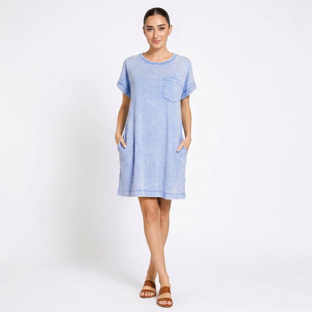Robe T-Shirt Femme Zaria | Coton Premium Lavé, Coupe Décontractée