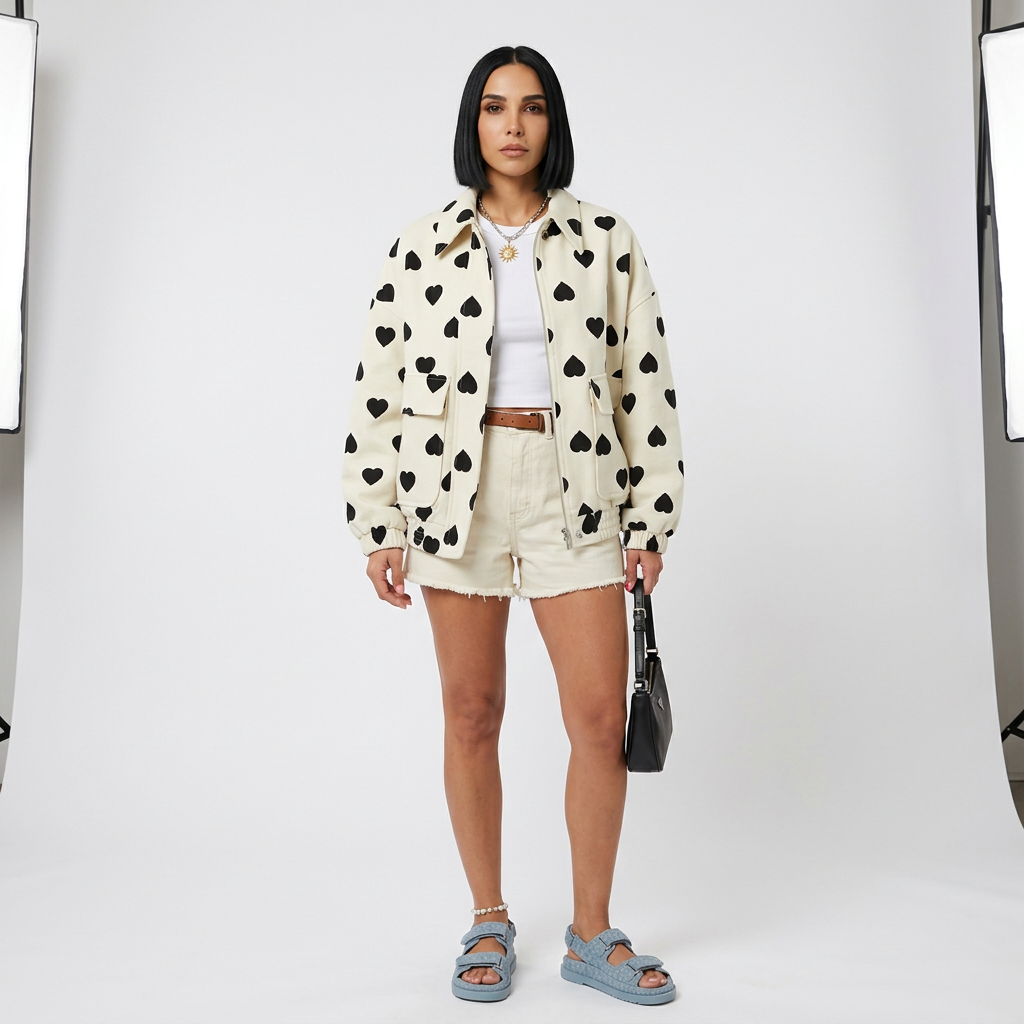 Manteau Femme Ava | Motif à Pois, Vêtement d'Extérieur d'Hiver Décontracté