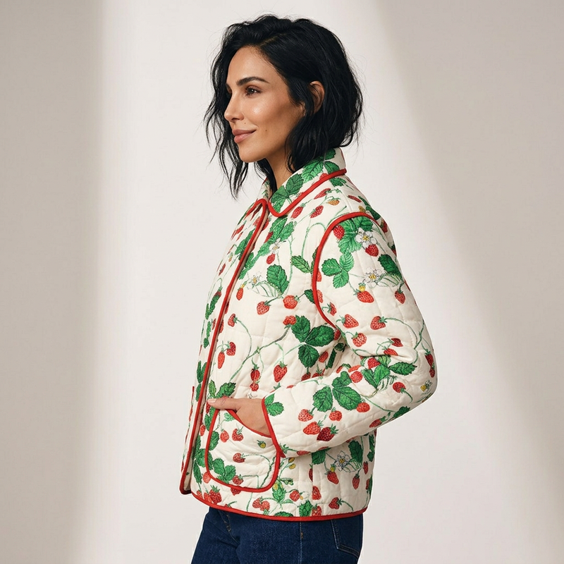 Bay Poppy Women's Floral Print Jacket | Boxy Fit, Casual Outerwear
