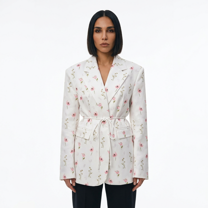 Chaqueta de Traje para Mujeres Lara | Estampado Floral, Corte Oversized
