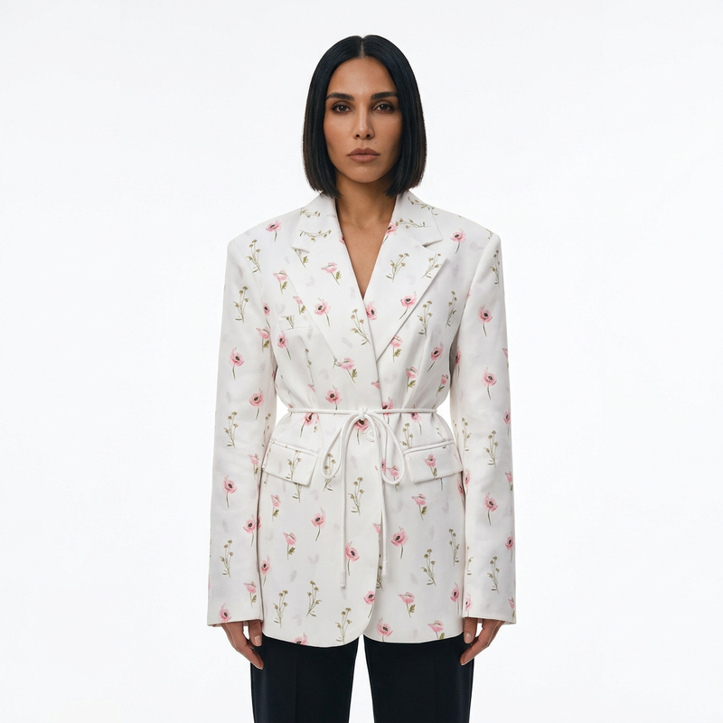 Chaqueta de Traje para Mujeres Lara | Estampado Floral, Corte Oversized