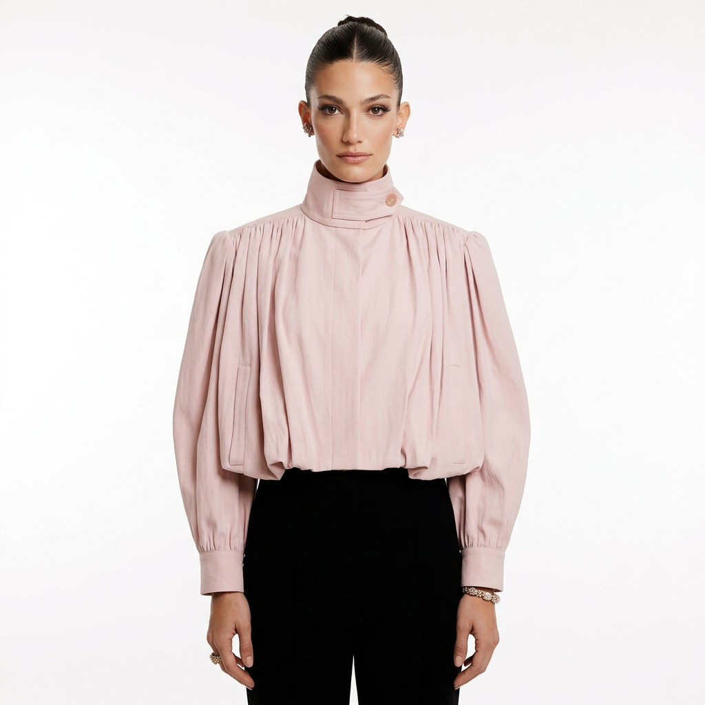 Chaqueta de Declaración para Mujeres Nova | Manga Plisada, Corte Corto