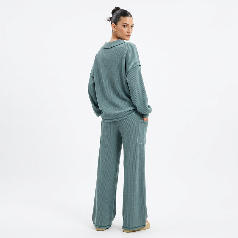 Blair Women's Lounge Set | Cord Rib, Contrast Stitching