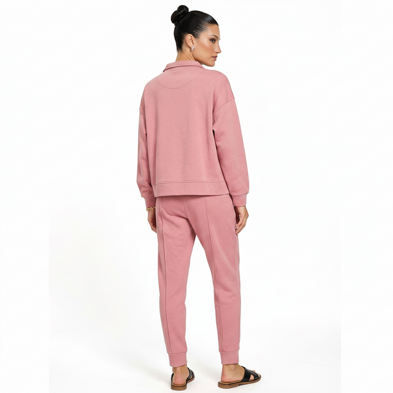 Ensemble jogger scuba femme Zia | Pull demi-zip, maille premium