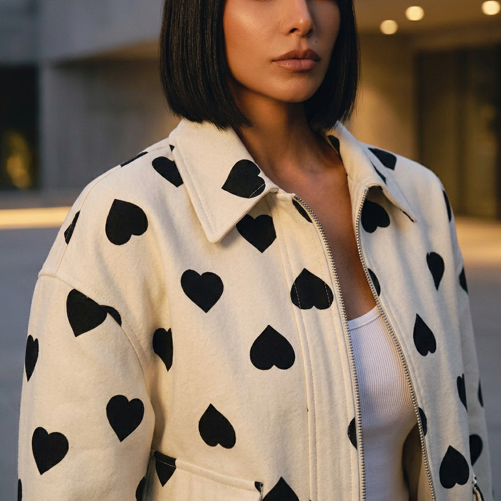 Manteau Femme Ava | Motif à Pois, Vêtement d'Extérieur d'Hiver Décontracté