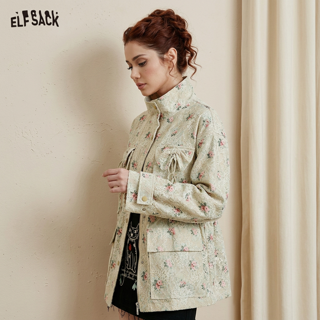 Abrigo Trench para Mujer Evelyn | Estampado Floral de Encaje, Diseño Elegante