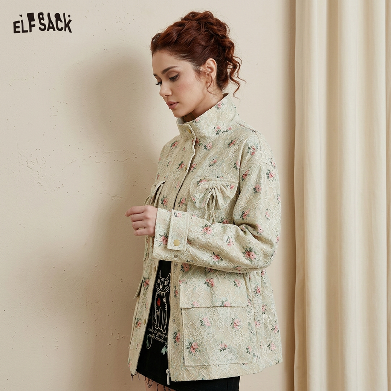Abrigo Trench para Mujer Evelyn | Estampado Floral de Encaje, Diseño Elegante