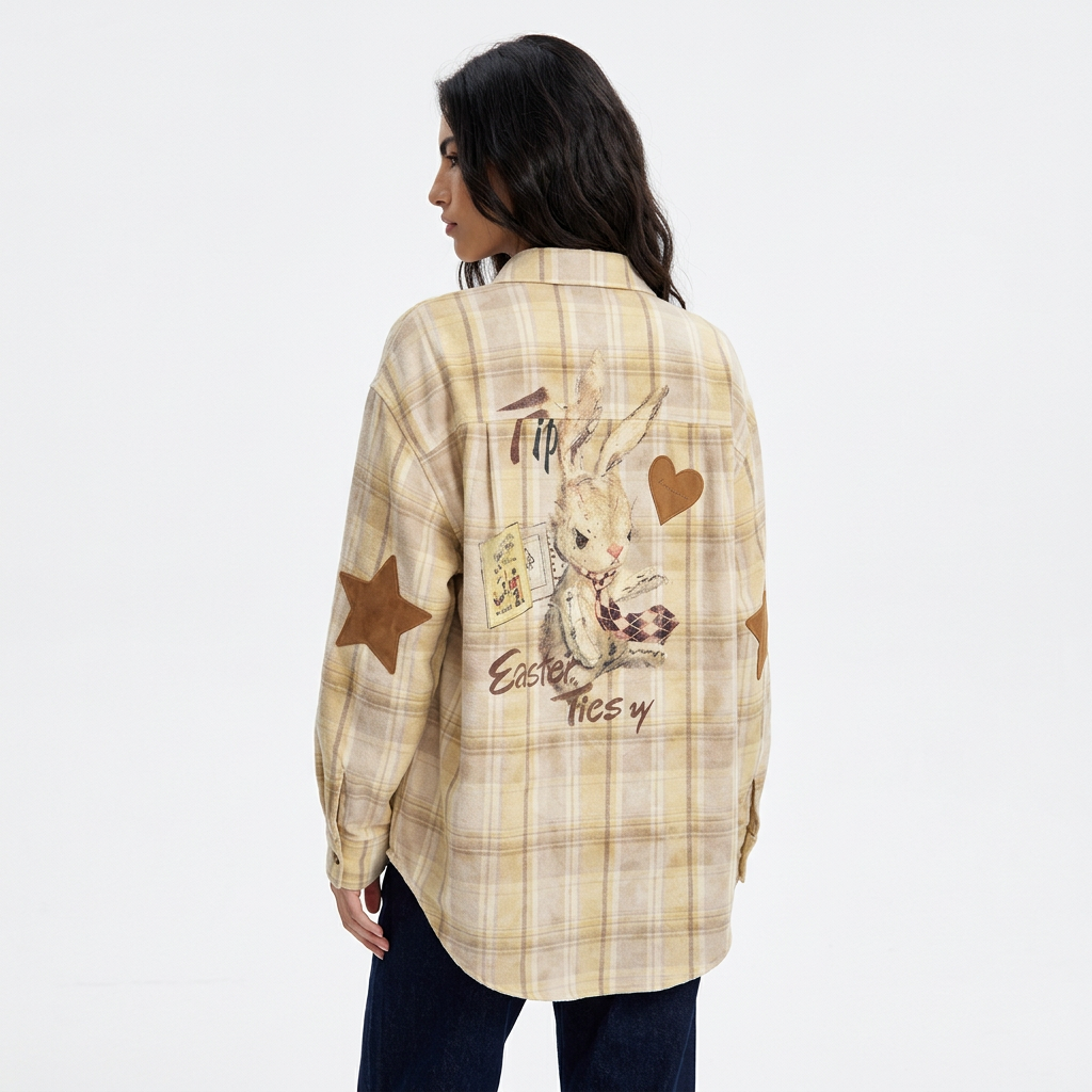 Camisa de Franela para Mujer Evelyn | Cuadros en Bloque de Color, Corte Oversized