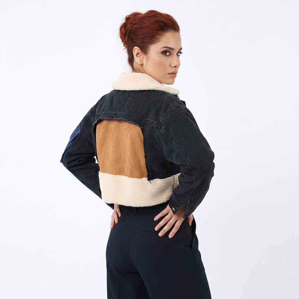 Abrigo de Lana para Mujer Daisy | Corte Ajustado, Diseño de Patchwork Chic