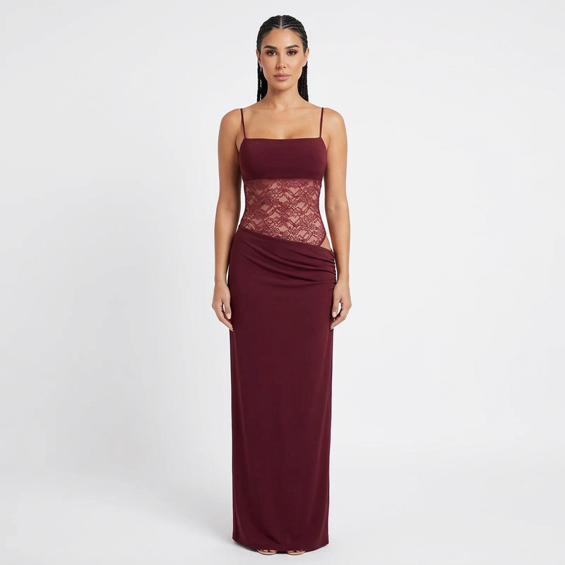 Robe maxi pour femmes Ella | Découpes en dentelle, fête d'été
