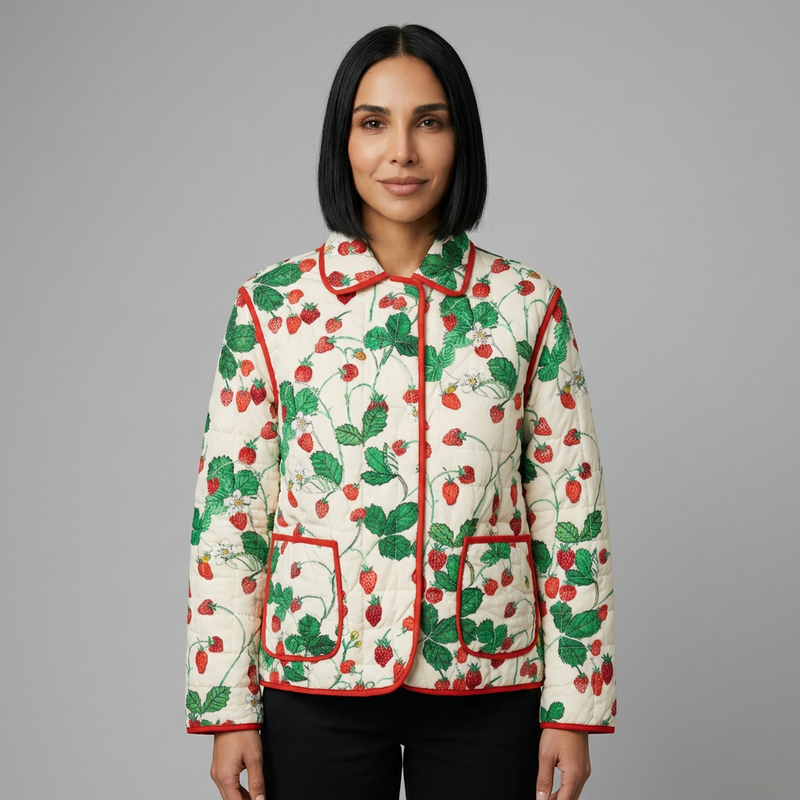 Bay Poppy Women's Floral Print Jacket | Boxy Fit, Casual Outerwear