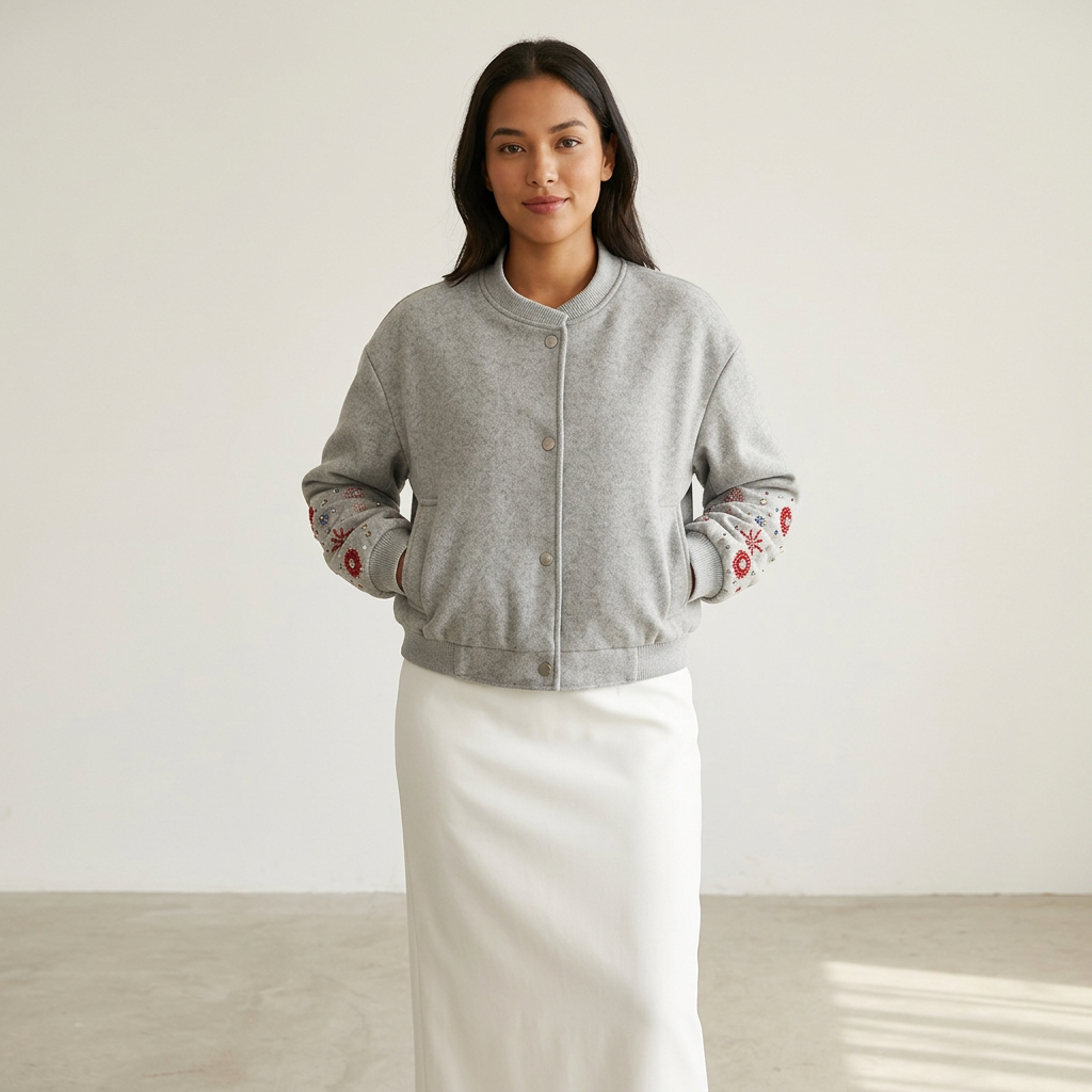 Chaqueta de Mujer Mila | Bomber de Tweed Cortada, Diseño Elegante