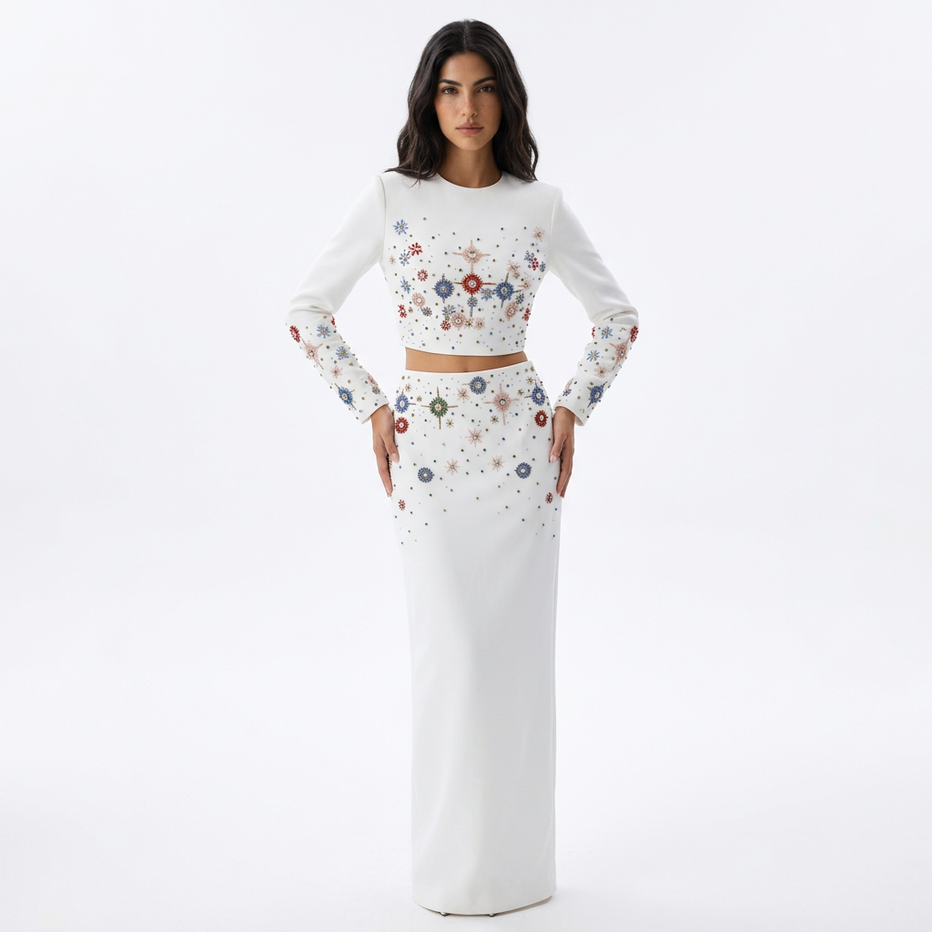 Ensemble robe pour femmes Cora | Élégant deux pièces, veste à manches longues, jupe crayon