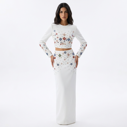 Ensemble robe pour femmes Cora | Élégant deux pièces, veste à manches longues, jupe crayon