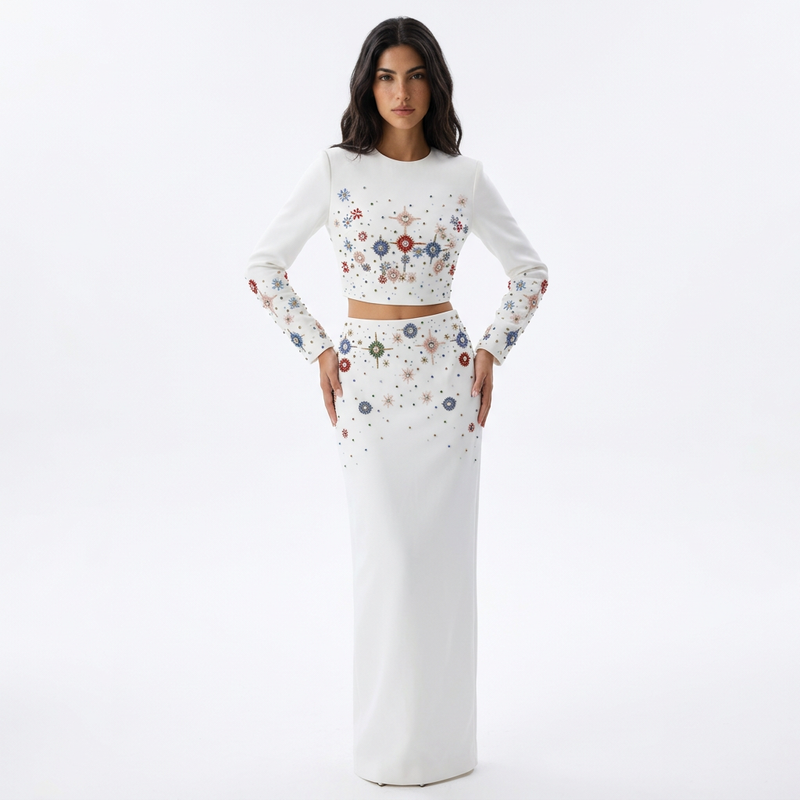 Ensemble robe pour femmes Cora | Élégant deux pièces, veste à manches longues, jupe crayon