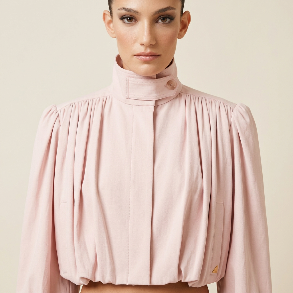 Chaqueta de Declaración para Mujeres Nova | Manga Plisada, Corte Corto