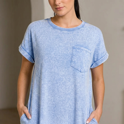 Robe T-Shirt Femme Zaria | Coton Premium Lavé, Coupe Décontractée