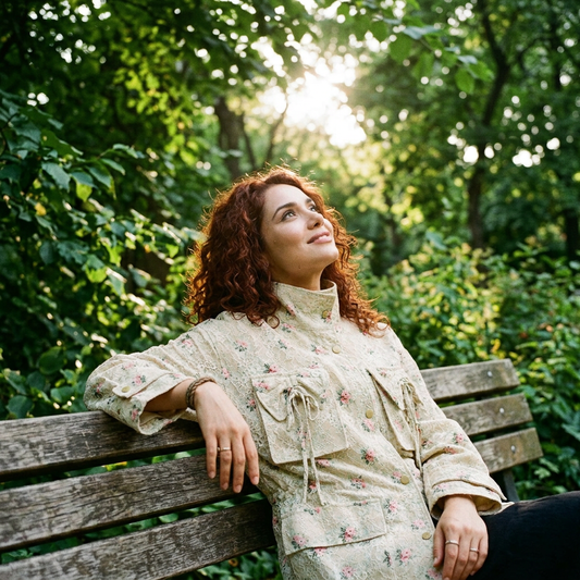 Abrigo Trench para Mujer Evelyn | Estampado Floral de Encaje, Diseño Elegante