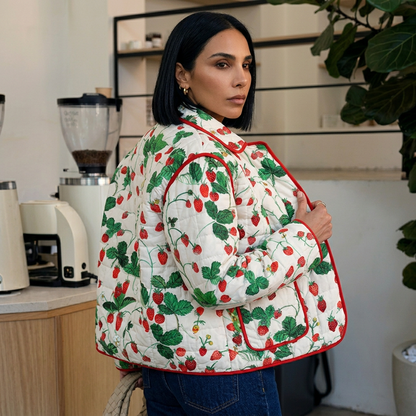 Bay Poppy Women's Floral Print Jacket | Boxy Fit, Casual Outerwear