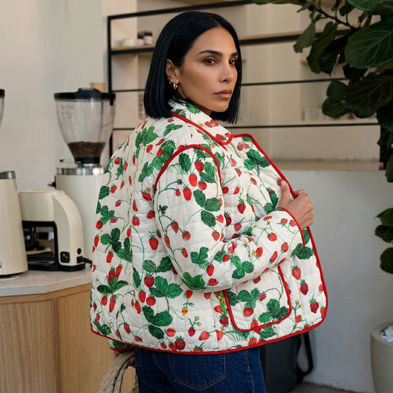 Bay Poppy Women's Floral Print Jacket | Boxy Fit, Casual Outerwear