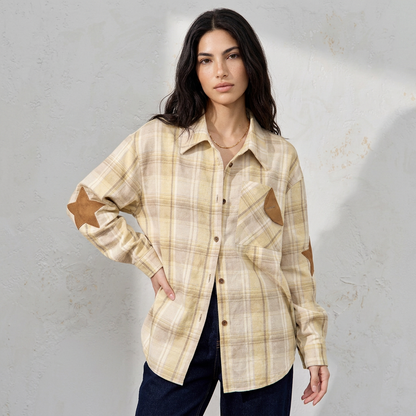 Camisa de Franela para Mujer Evelyn | Cuadros en Bloque de Color, Corte Oversized