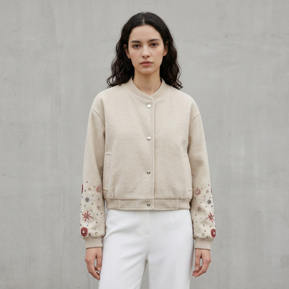 Chaqueta de Mujer Mila | Bomber de Tweed Cortada, Diseño Elegante