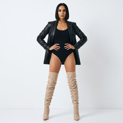 Botas Negras Altas para Mujeres Eilyken | Cuero Charol, Tacones Altos