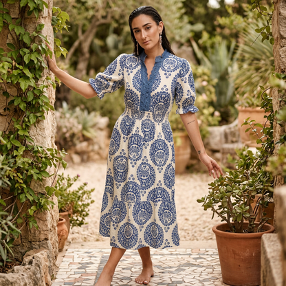 Robe Midi Femme Uara | Taille Froncée, Imprimé Paisley