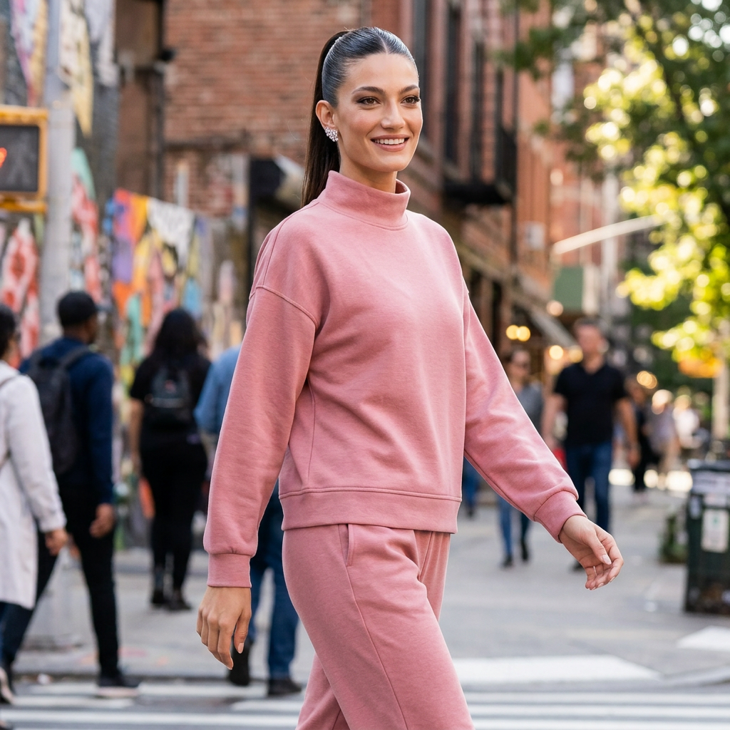 Ensemble jogger scuba femme Zia | Pull demi-zip, maille premium