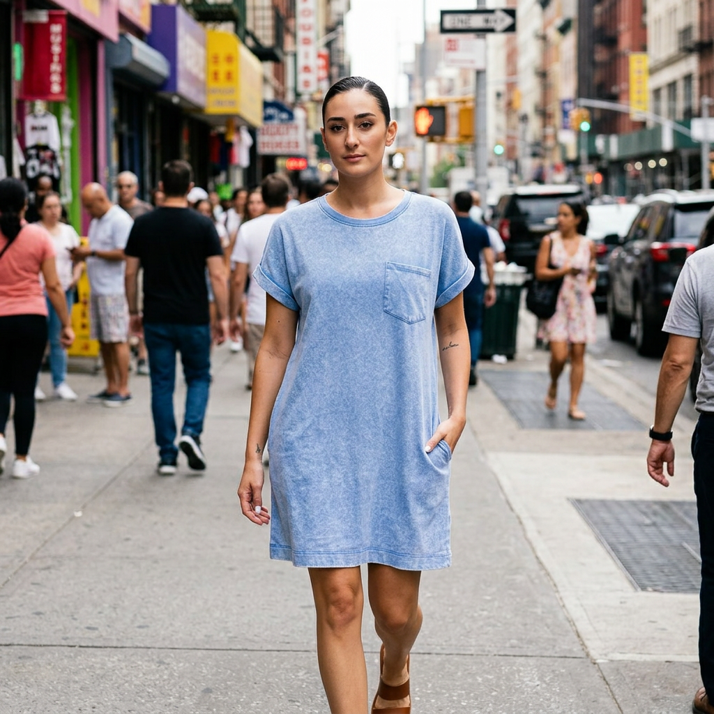 Robe T-Shirt Femme Zaria | Coton Premium Lavé, Coupe Décontractée