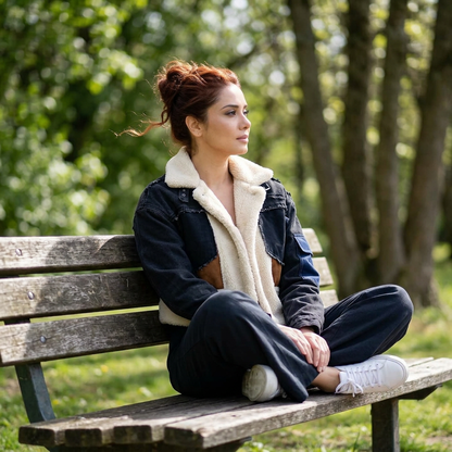 Abrigo de Lana para Mujer Daisy | Corte Ajustado, Diseño de Patchwork Chic