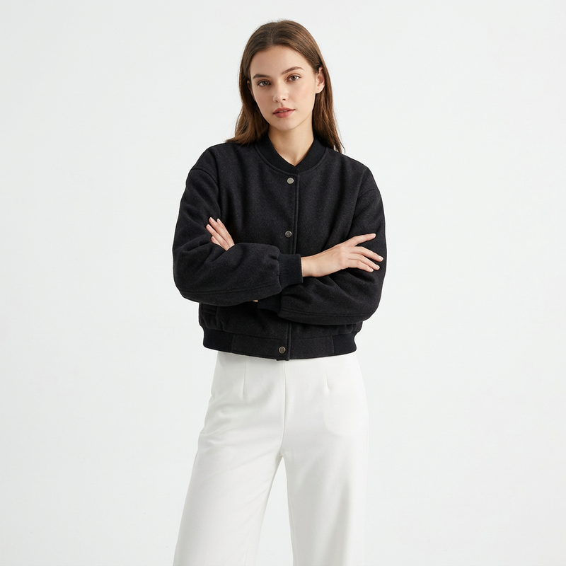 Chaqueta de Mujer Mila | Bomber de Tweed Cortada, Diseño Elegante