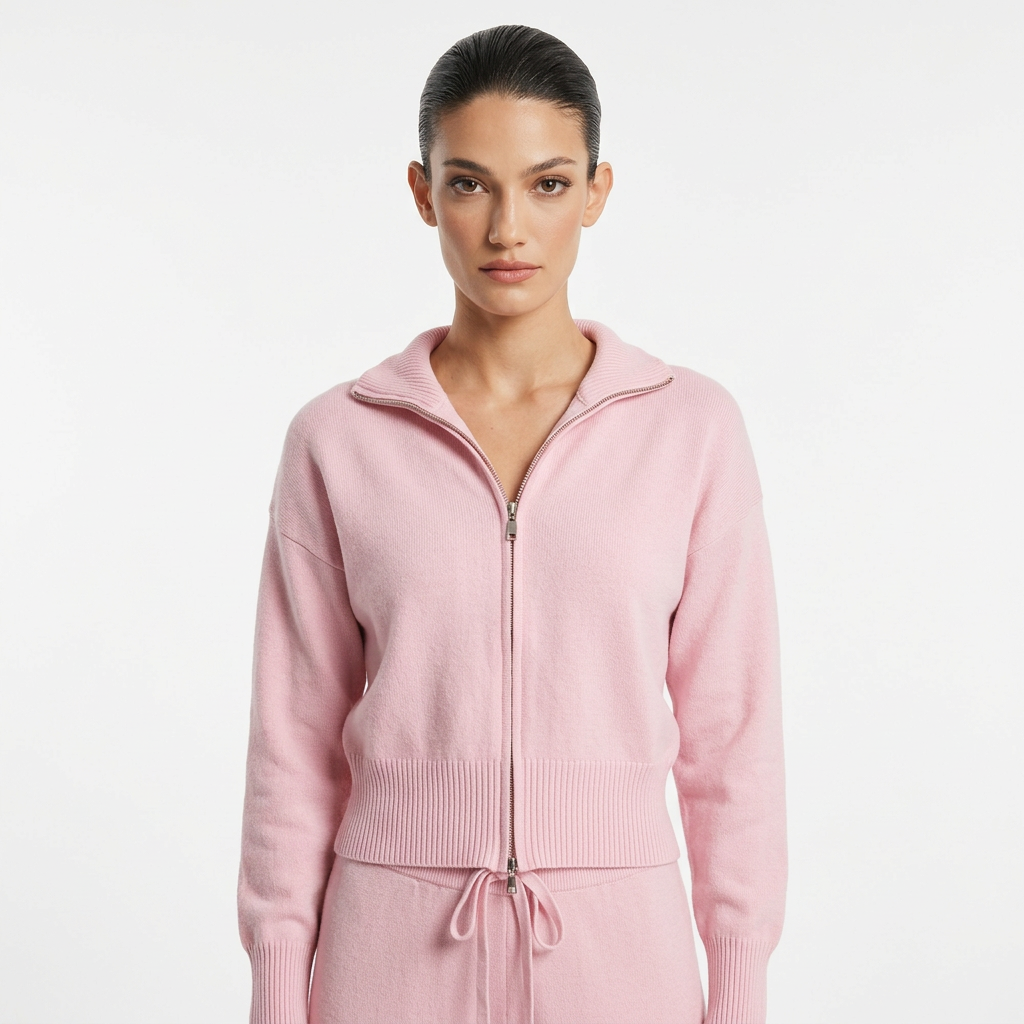 Demi Women's Zip-Up Knit Cardigan | Full-Length Zipper, Ribbed Hem Cuffs