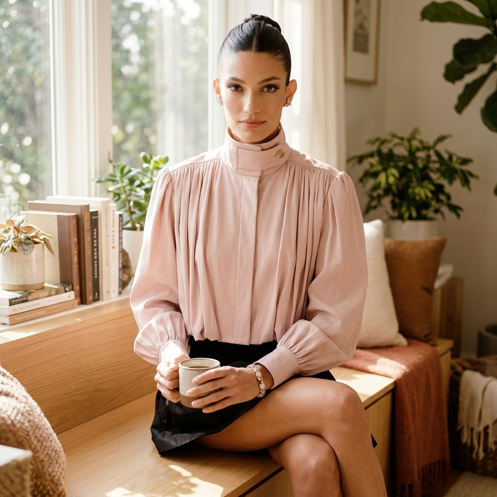 Chaqueta de Declaración para Mujeres Nova | Manga Plisada, Corte Corto