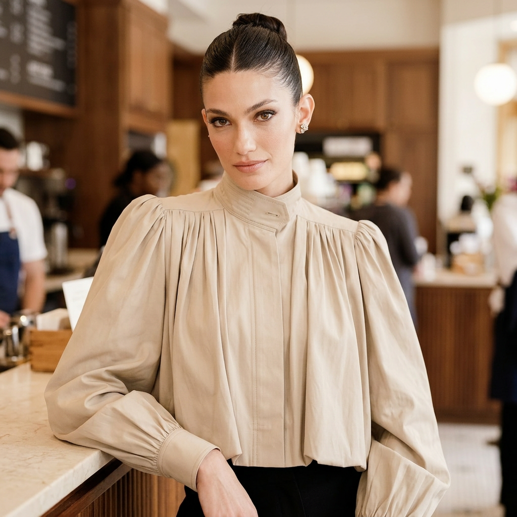 Chaqueta de Declaración para Mujeres Nova | Manga Plisada, Corte Corto