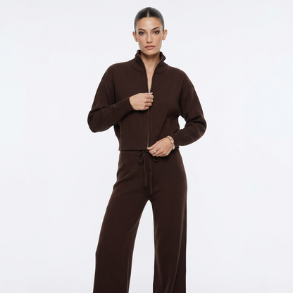 Demi Women's Zip-Up Knit Cardigan | Full-Length Zipper, Ribbed Hem Cuffs