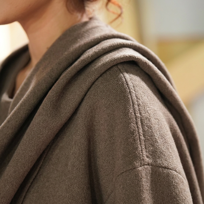 Cape-manteau pour femme Ava | Tissu tricoté chaud, col écharpe élégant