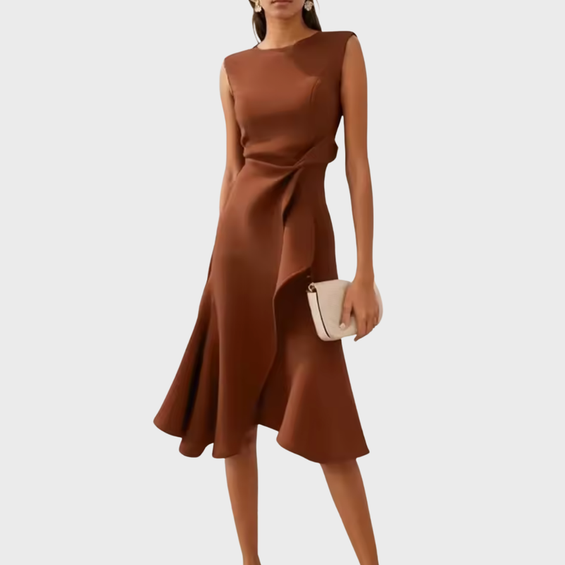 Anouk Women's Asymmetric Midi Dress - front view