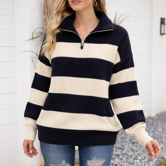 Paloma Women's Striped Sweater - styled view